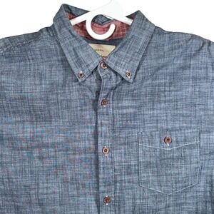 Weatherproof Vintage Mens Blue Cotton Button Down Shirt Large 
Flip Cuff